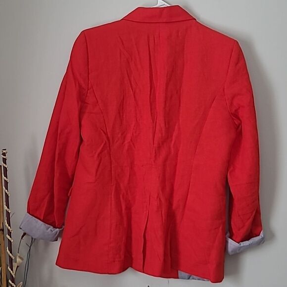 Willi Smith Vibrant Red Blazer with Subtle Gray Details - Picture 4 of 4